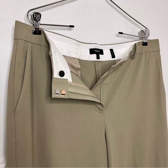 Theory Relaxed Pants in Stretch Wool Soft Sage - Picture 5 of 11